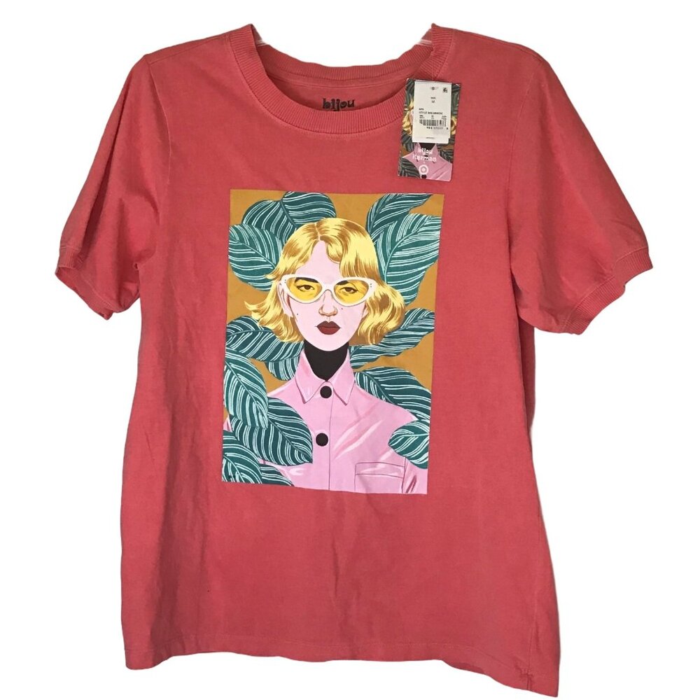 Mad Engine Women's Short Sleeve Bijou Karmen Graphic Tee Shirt Medium New